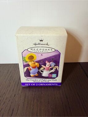 Hallmark “The Garden of Piglet and Pooh” Set of 2 Mini Ornaments